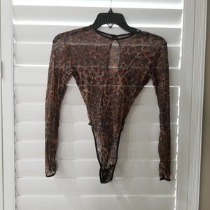 Sheer Leopard Print Bodysuit
